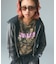 FACE LABEL WASHED COMPACT ZIP UP SWEAT HOODIE