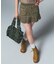 WAIST RIB PLEATED MINI SKIRT