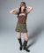 WAIST RIB PLEATED MINI SKIRT
