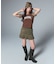 WAIST RIB PLEATED MINI SKIRT