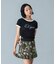 WAIST RIB PLEATED MINI SKIRT