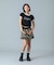 WAIST RIB PLEATED MINI SKIRT