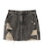 DISTRESSED DENIM MINI SKIRT