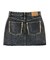 DISTRESSED DENIM MINI SKIRT
