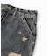 DISTRESSED DENIM MINI SKIRT