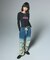 RHINESTONE AND GLITTER LOGO L/S BABY TEE