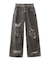 DISTRESSED LOOSE STRAIGHT DENIM PANTS