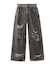 DISTRESSED LOOSE STRAIGHT DENIM PANTS