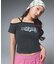 FLYING STARS LOGO OFF THE SHOULDER BABY TEE