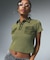WOVEN MIX POLO TOP