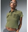 WOVEN MIX POLO TOP