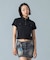 WOVEN MIX POLO TOP