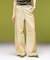 EMBLEM POCKET ASYMMETRIC WAIST DENIM PANTS