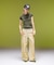 EMBLEM POCKET ASYMMETRIC WAIST DENIM PANTS
