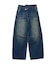 EMBLEM POCKET ASYMMETRIC WAIST DENIM PANTS