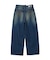 EMBLEM POCKET ASYMMETRIC WAIST DENIM PANTS