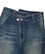 EMBLEM POCKET ASYMMETRIC WAIST DENIM PANTS