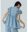 LIGHT OZ DENIM FRILL BLOUSE