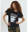 LACE SLEEVE GRAPHIC TOP