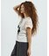 LACE SLEEVE GRAPHIC TOP