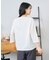 ストライプ袖ボタンTシャツ