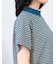 ハイネックボーダーTシャツ