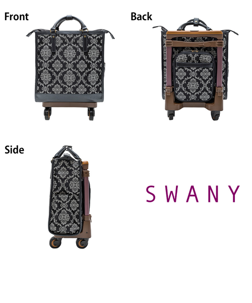 D543-M18ダマスコ キャリーバッグ 60mmキャスター 4輪ストッパー付