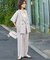 【WEB限定！2点セット】リネンライク半袖ジャケット&ストレートパンツセットアッ