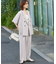【WEB限定！2点セット】リネンライク半袖ジャケット&ストレートパンツセットアッ