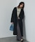 【体型カバー】ノーカラーロングコート