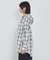 【シアー素材】チェックフードシャツ/春服/夏服/ゆったり/羽織り