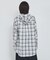 【シアー素材】チェックフードシャツ/春服/夏服/ゆったり/羽織り