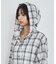 【シアー素材】チェックフードシャツ/春服/夏服/ゆったり/羽織り