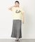 【新色チャコールグレー入荷】甘編み天竺フロッキープリントTシャツ