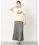 【新色チャコールグレー入荷】甘編み天竺フロッキープリントTシャツ