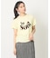 【新色チャコールグレー入荷】甘編み天竺フロッキープリントTシャツ