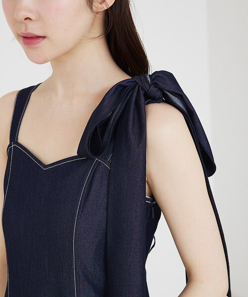 ⭐️タグ付け新品⭐️パーリーゲイツデニムライク スリーブレスワンピース デニム セール】 デニム・ドレス （ロング・マキシ丈ワンピース