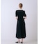 衿配色フロントジップフレアワンピース