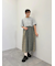 パッチワーク花柄ドッキングワンピース