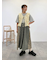 パッチワーク花柄ドッキングワンピース