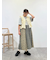 パッチワーク花柄ドッキングワンピース