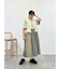 パッチワーク花柄ドッキングワンピース