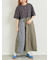 パッチワーク花柄ドッキングワンピース