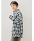 オンブレチェック裾ドロストシャツ