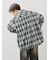 オンブレチェック裾ドロストシャツ