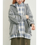 オンブレチェック裾ドロストシャツ