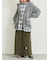 オンブレチェック裾ドロストシャツ