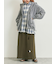 オンブレチェック裾ドロストシャツ