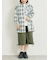 オンブレチェック裾ドロストシャツ