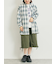 オンブレチェック裾ドロストシャツ
